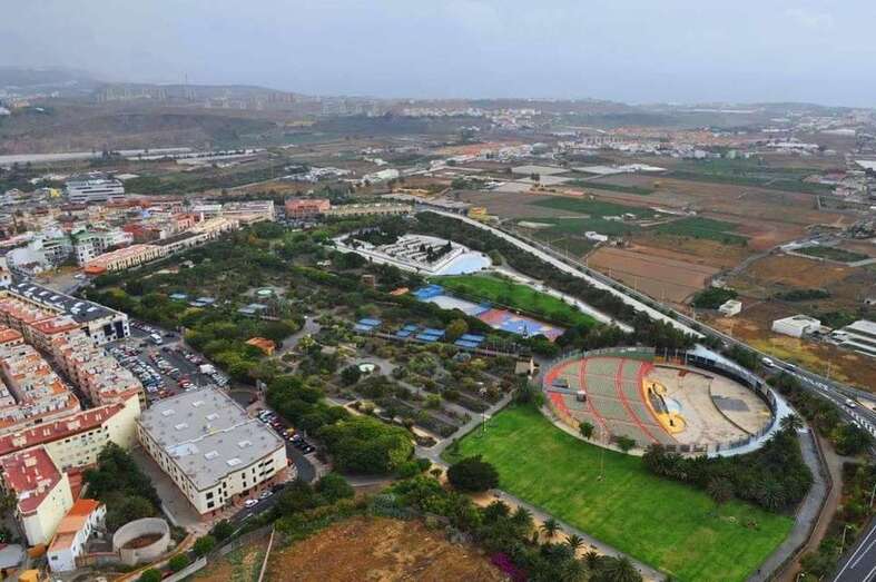 Vista aérea del parque urbano de San Juan/TA.