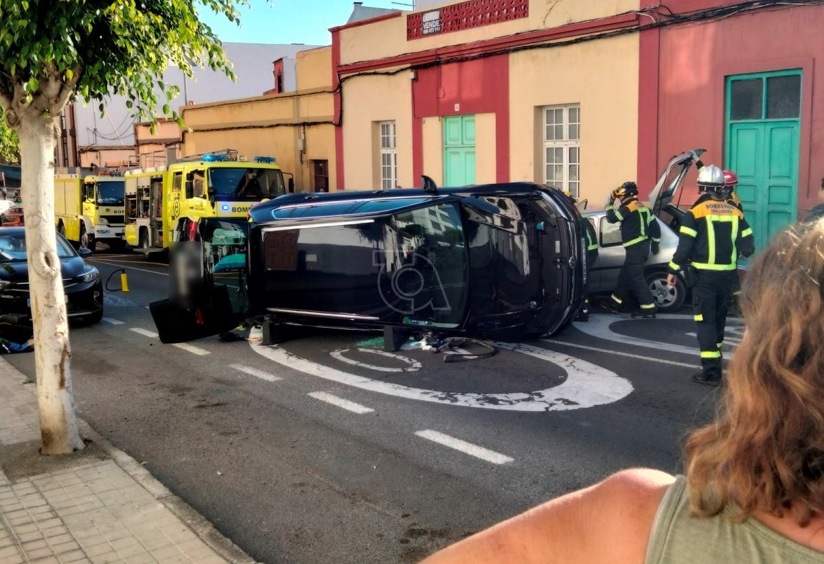 Imagen de archivo de un accidente en el casco de Telde en 2023.
