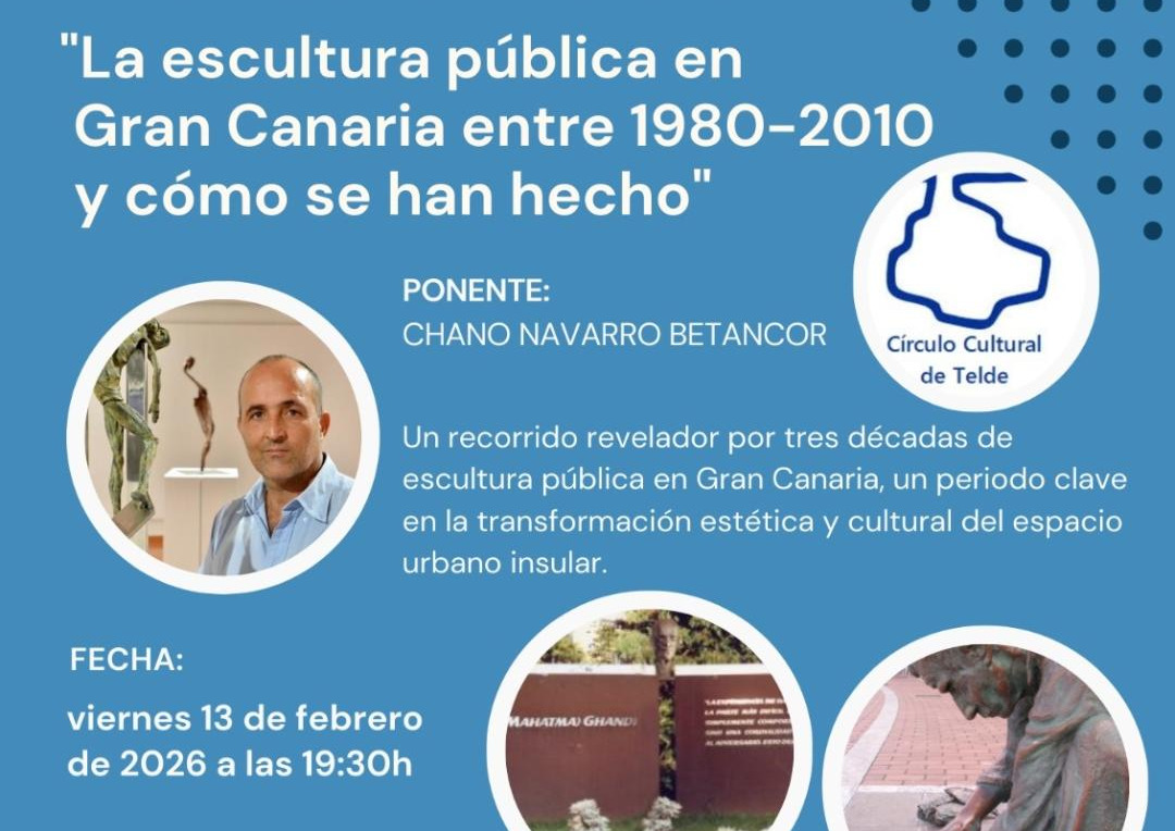 El artista Chano Navarro desgrana en Telde tres décadas de escultura pública en Gran Canaria