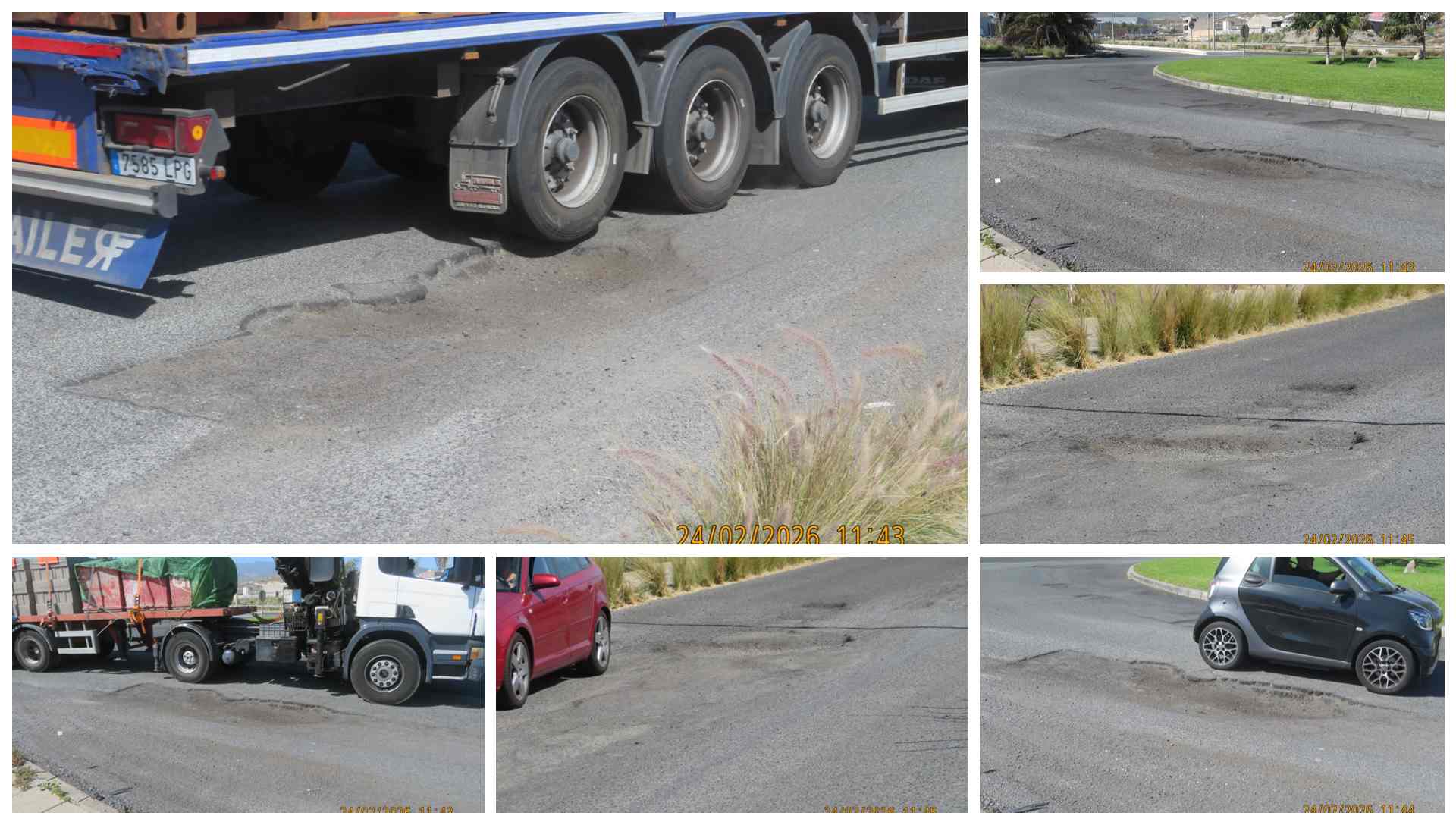 La rotonda del vial costero, a la altura de Mercadona, un martirio para amortiguadores y ruedas