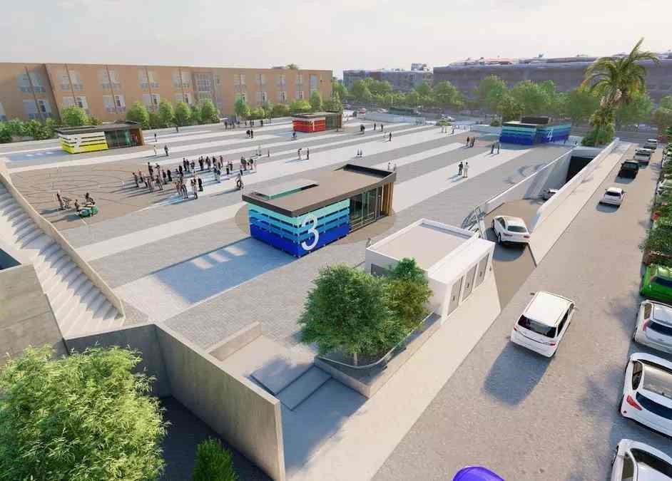 Infograf&iacute;a de la plaza superior del aparcamiento/LP-DLP.