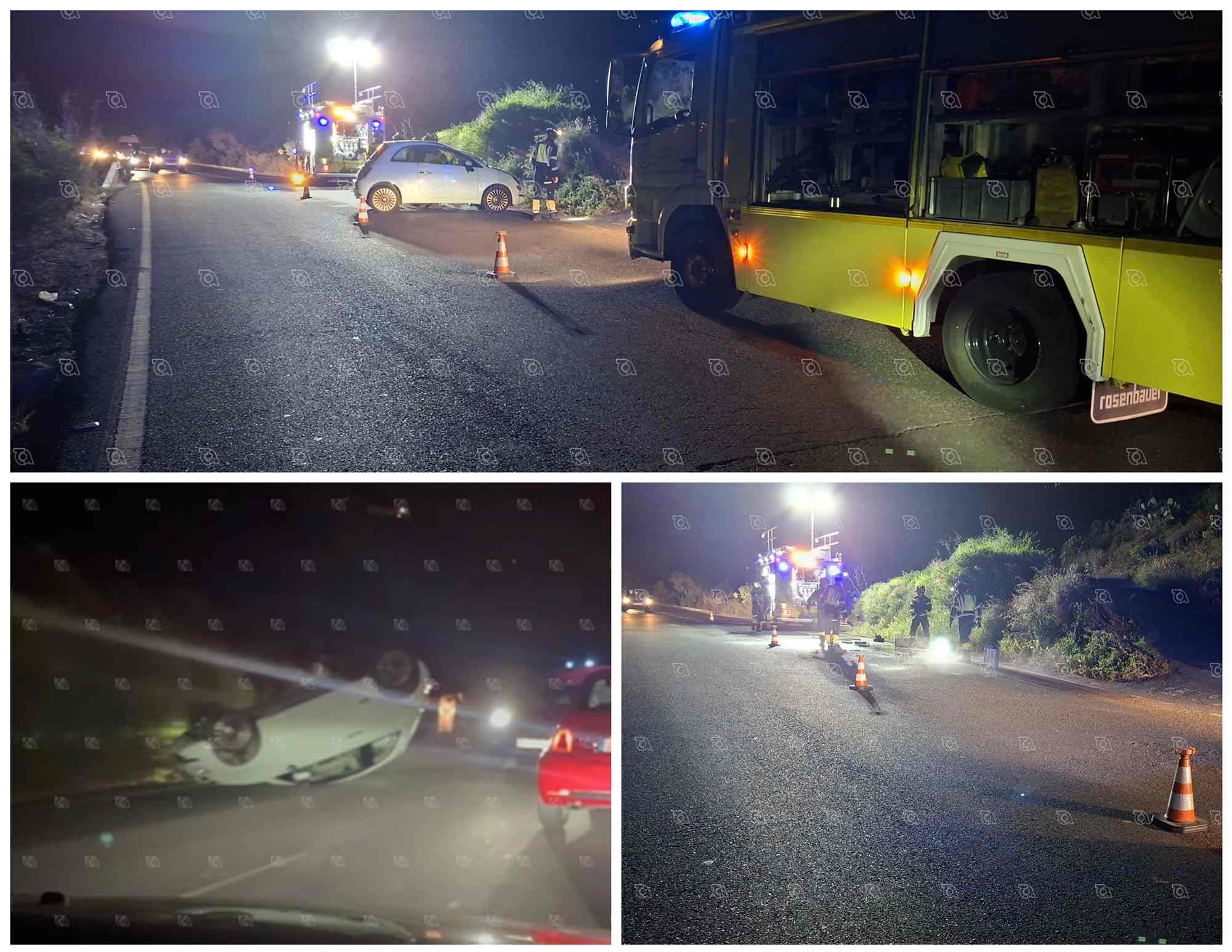 &Uacute;ltima Hora: Vuelco de un veh&iacute;culo en la GC-41, entre Tec&eacute;n y La Barrera