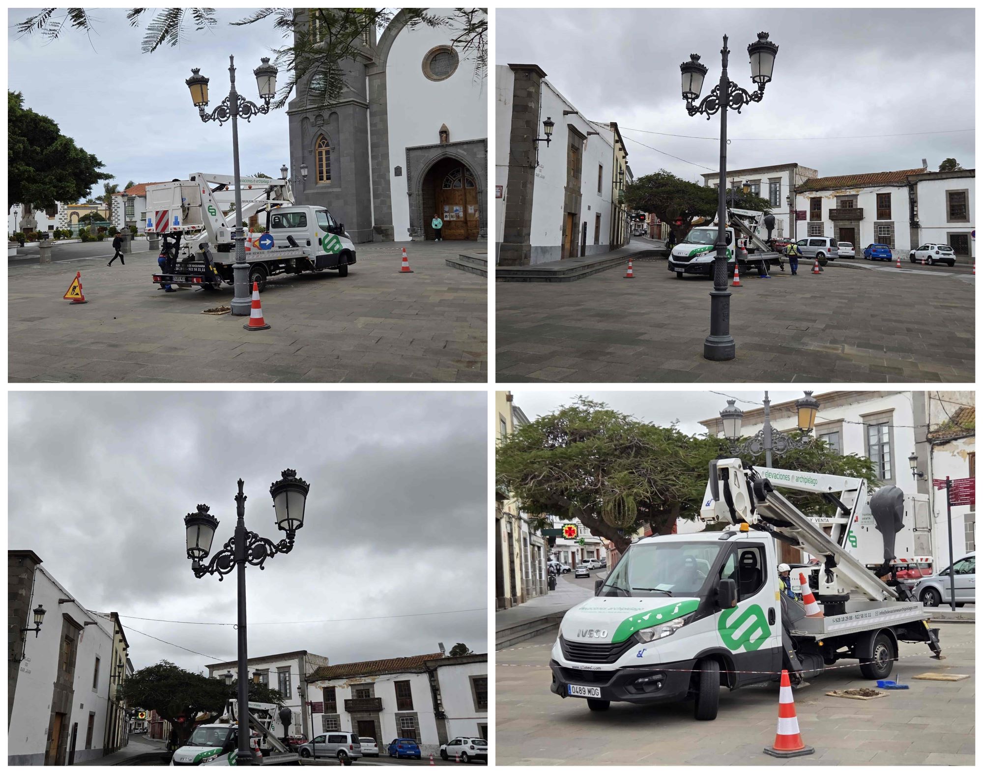 Alumbrado arregla tras semanas de espera las farolas dañadas en San Juan
