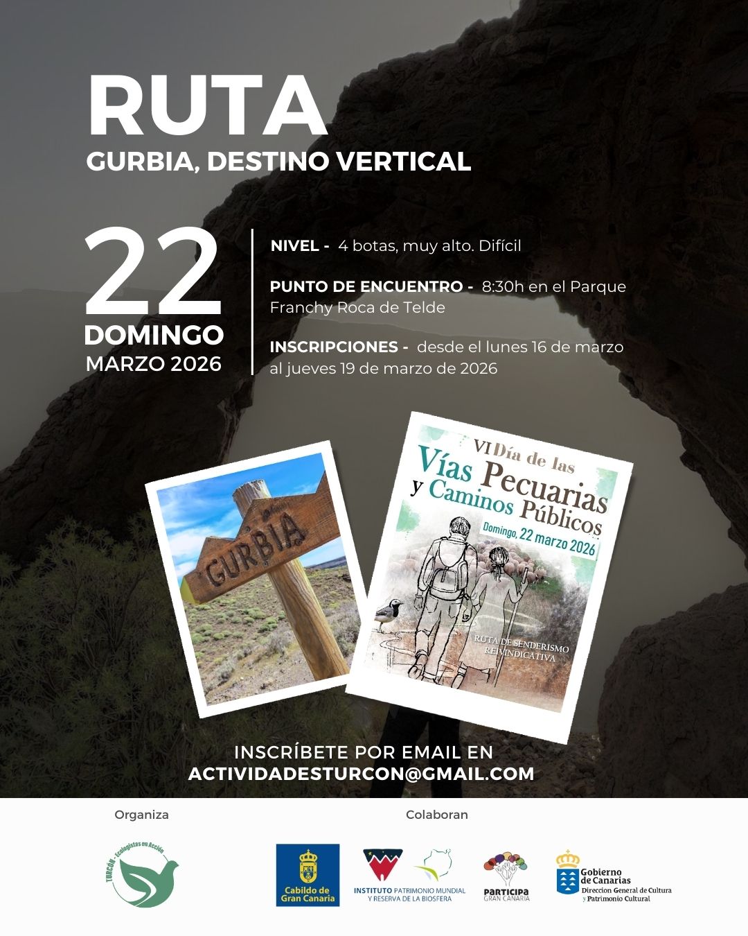 Cartel de la salida a Gurbia (Foto: Colectivo Turc&oacute;n)