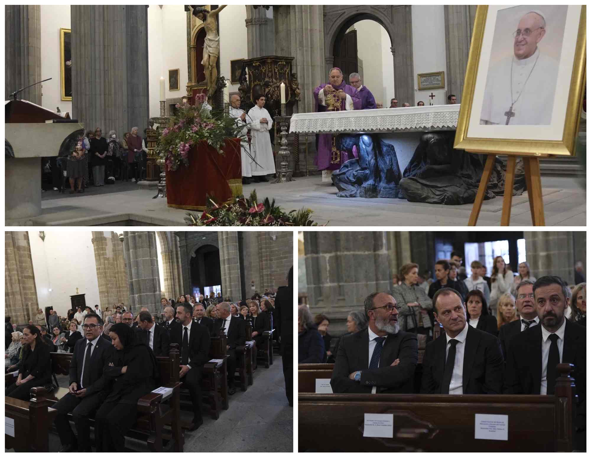 Mosaico de fotos de la misa funeral de este martes en la Catedral de Santa Ana/C7.