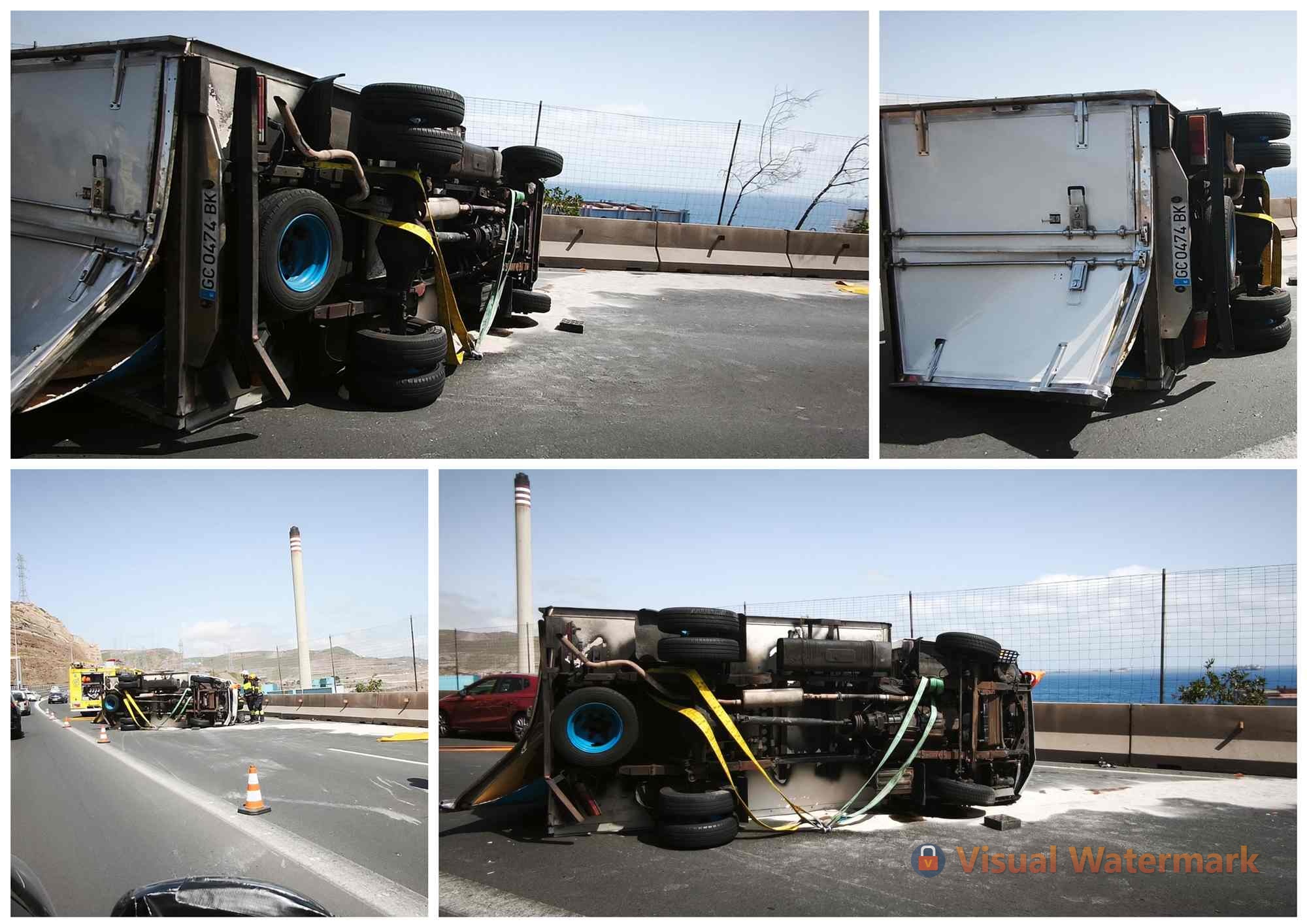 Dos accidentes a la altura de la potabilizadora colapsan los enlaces de Telde con la GC-1