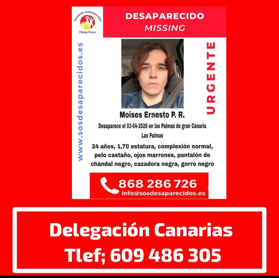 Buscan en Gran Canaria a Moisés Ernesto P. R.