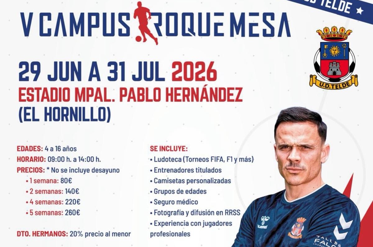 Cartel del campus de verano Roque Mesa (Foto: UD Telde)