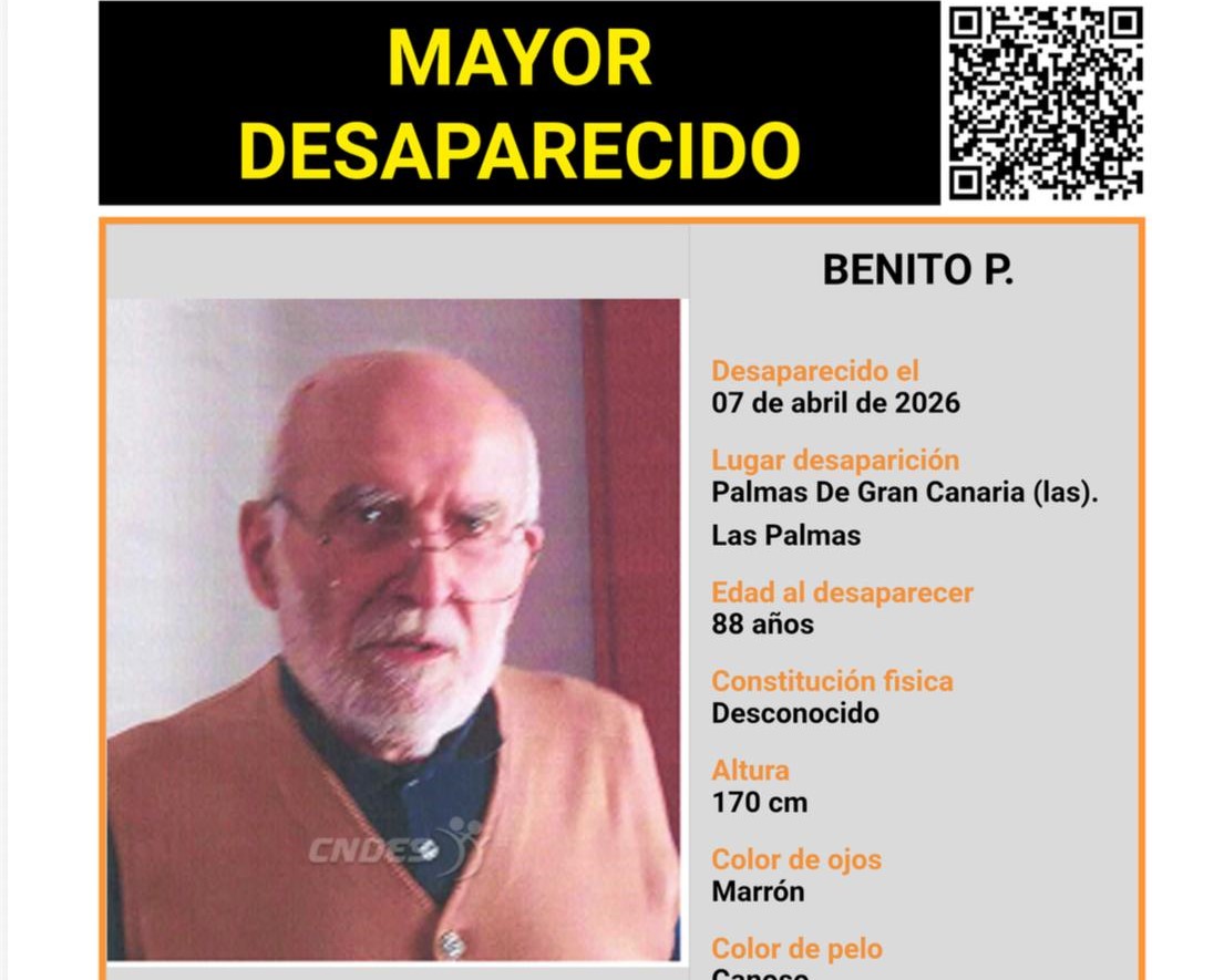 Buscan en Gran Canaria a Benito P., de 88 años