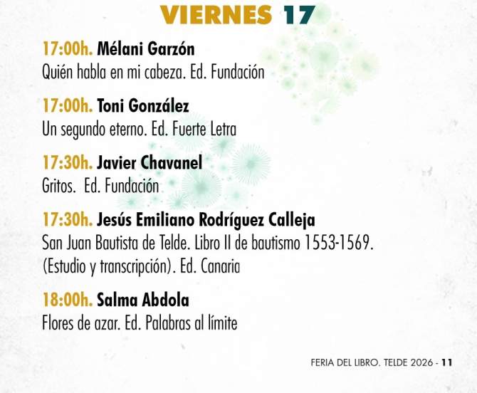 Presentaciones de este viernes en la Feria del Libro/TA.