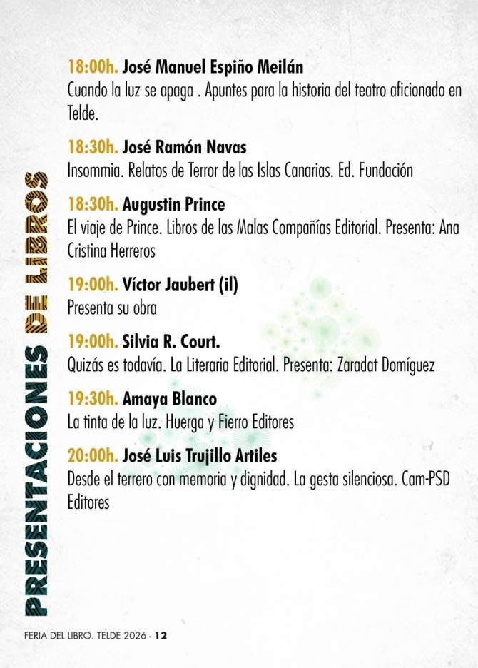 Presentaciones de este viernes en la Feria del Libro/TA.