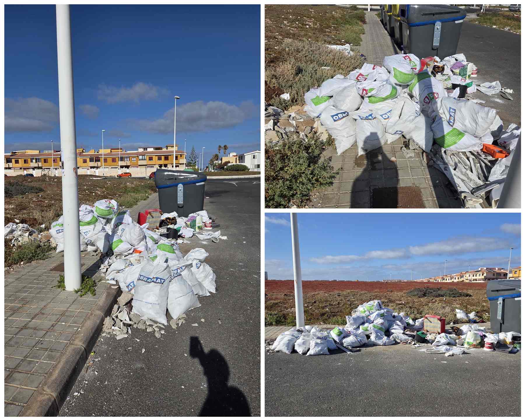 Nuevo vertido de escombros bloquea una acera en La Estrella