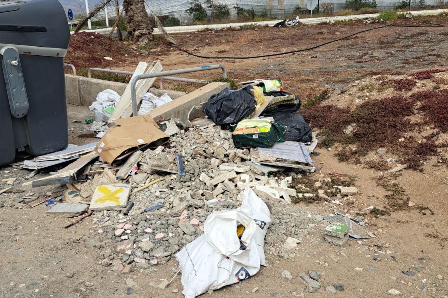 Basura fuera de los dep&oacute;sitos municipales (Fotos cedidas)