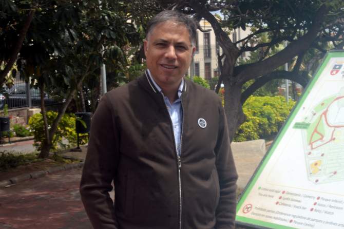 Pelayo Su&aacute;rez, en el Parque Urbano San Juan (Foto: Juan Antonio Hern&aacute;ndez)