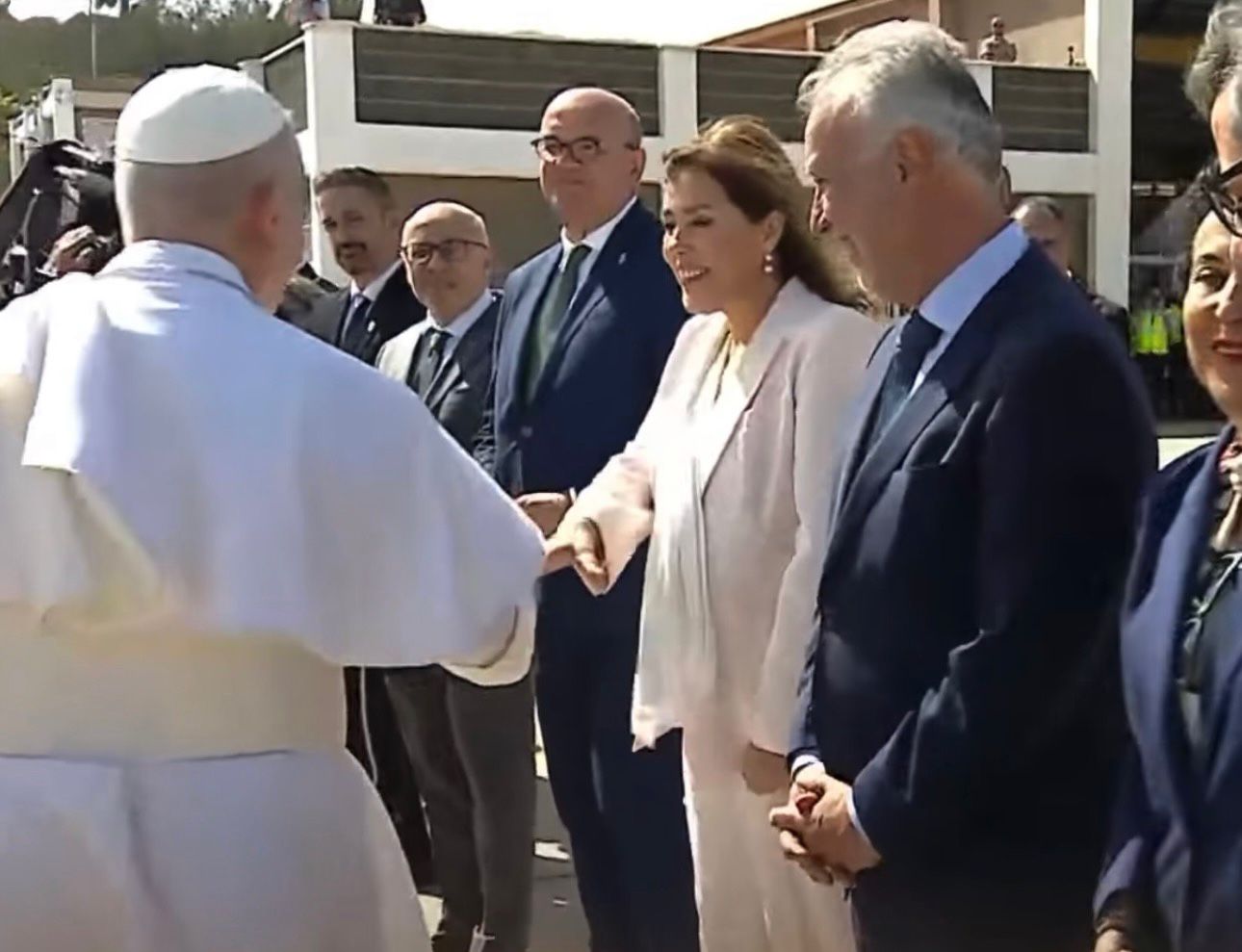 &Aacute;strid P&eacute;rez saluda al papa Le&oacute;n XIV (Foto cedida)