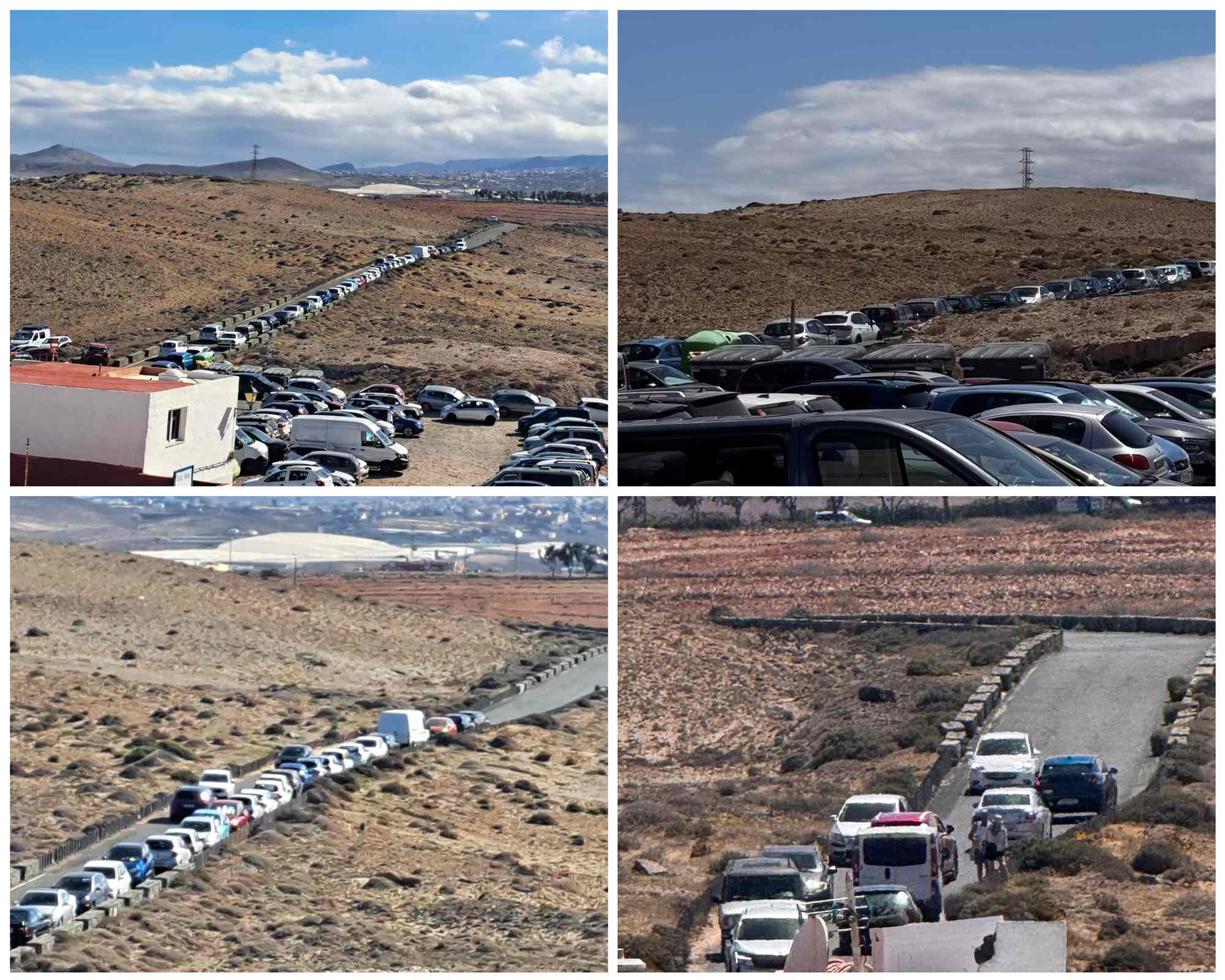 El único acceso a Tufia se convierte en un embudo de vehículos