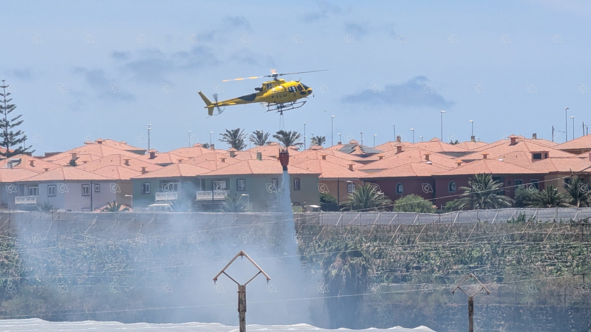 Un incendio en una explotaci&oacute;n agr&iacute;cola de Salinetas moviliza a bomberos y helic&oacute;ptero del Cabildo