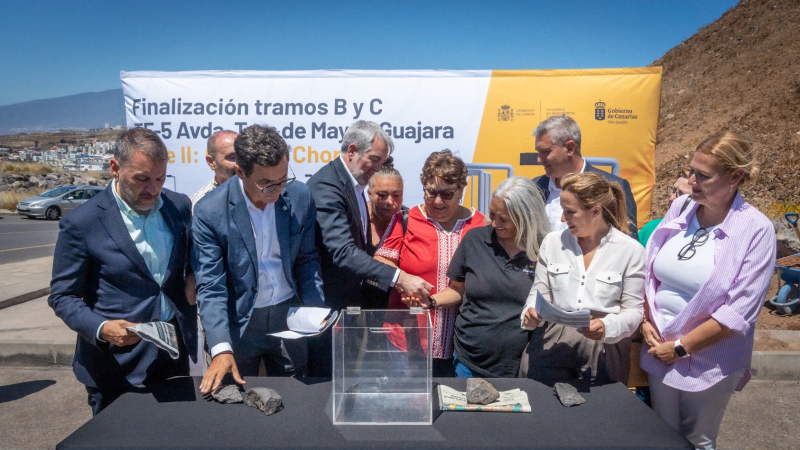 Canarias coloca la primera piedra para culminar la fase II de la TF-5 entre Ofra y El Chorrillo