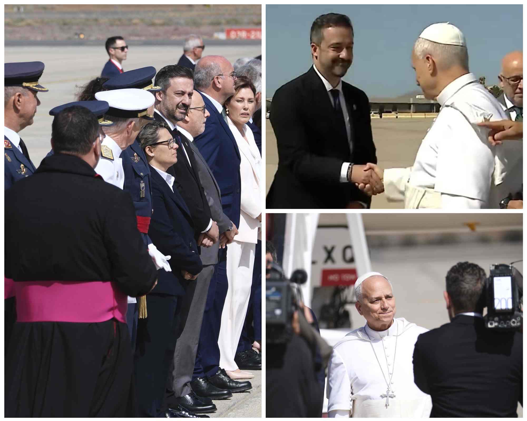 El Papa ya est&aacute; en Gran Canaria y Pe&ntilde;a le da la bienvenida en Gando