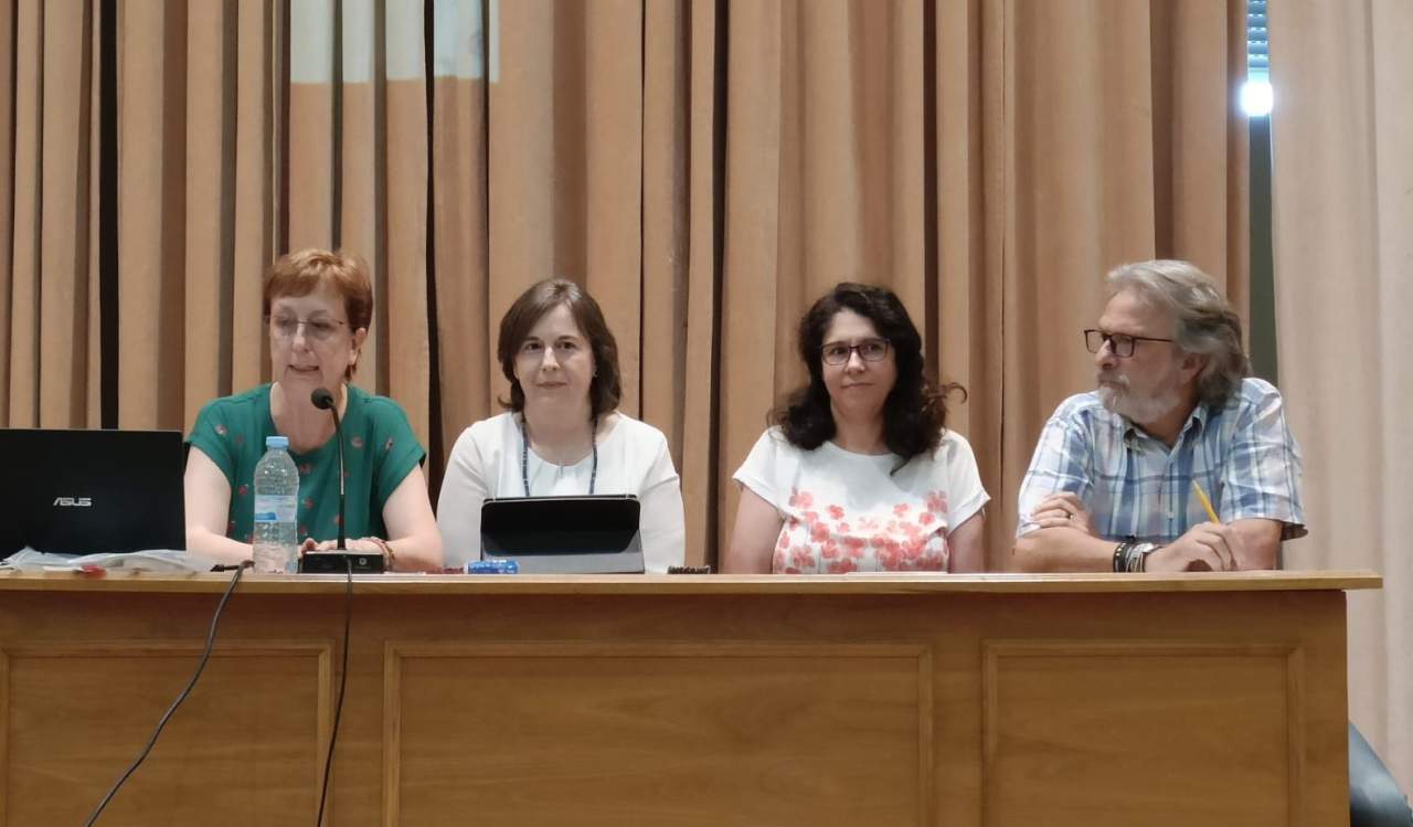 Maru Megina, (i) presidenta de la HOAC, junto con María del Mar González, Gema Martín y Jorge Hernández, militantes elegidos para la comisión permanente/Religión digital