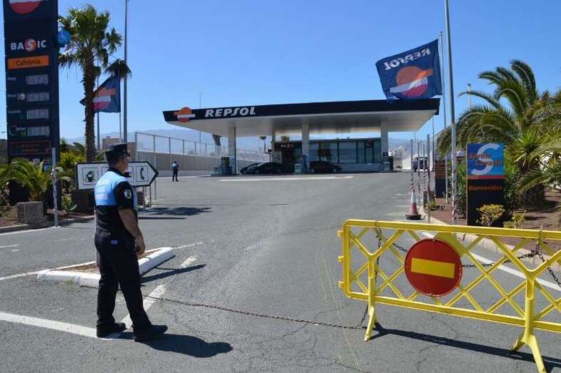 Imagen de archivo del precinto de la gasollinera de Repsol/TA.