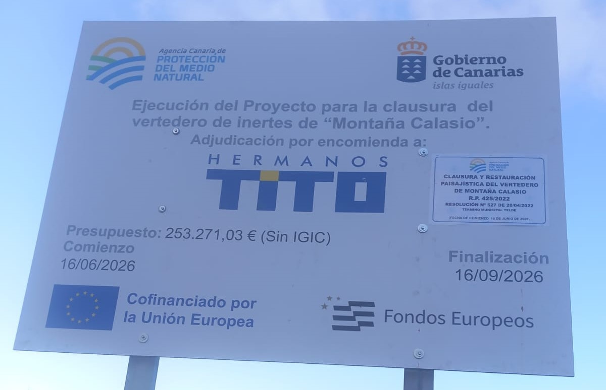 Cartel anunciador de la intervenci&oacute;n prevista en Rosiana/TA.