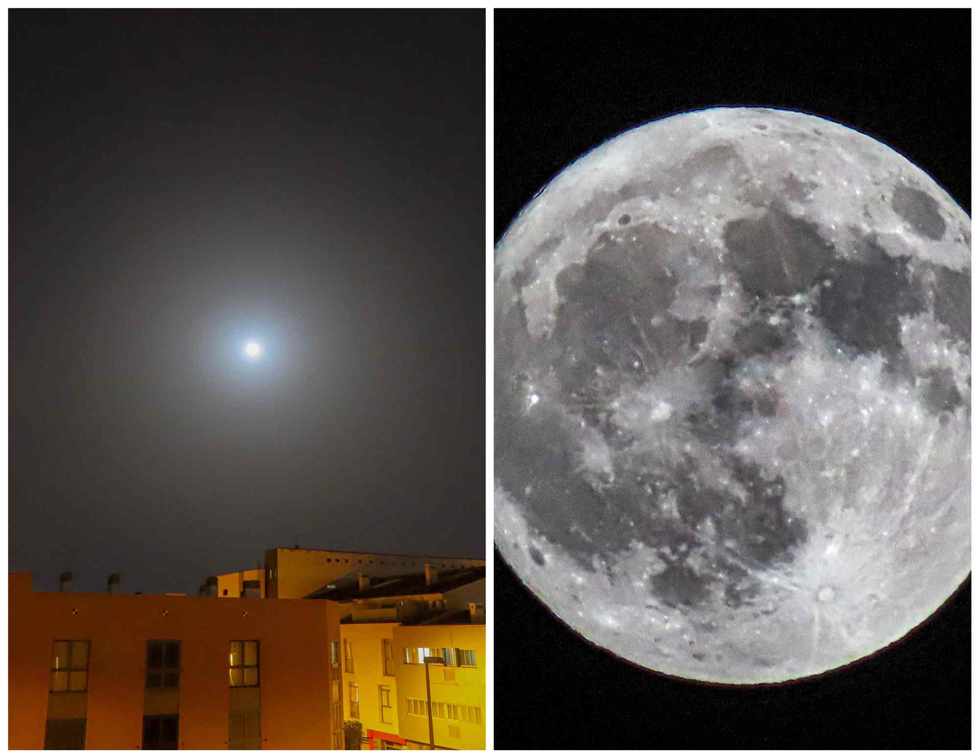 Imagenes de la luna captada por Antonio Rico, anoche.