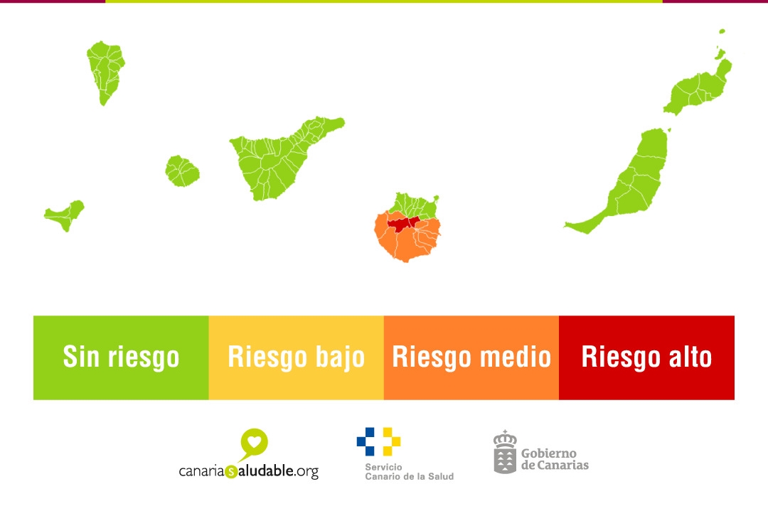 Mapa coroplético de avisos en Canarias