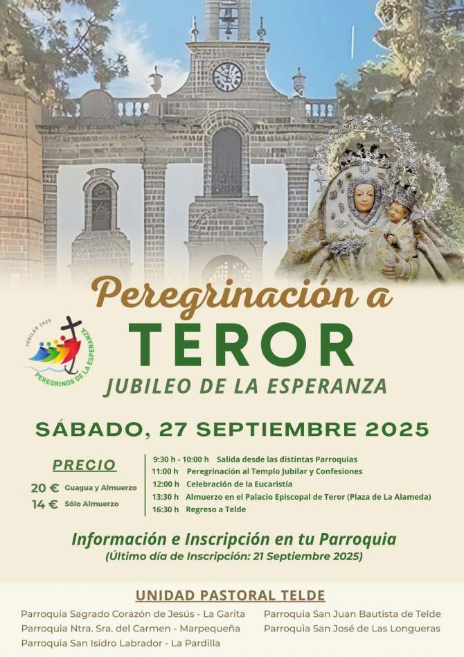 Cartel de la actividad religiosa (Foto: Unidad Pastoral de Telde)