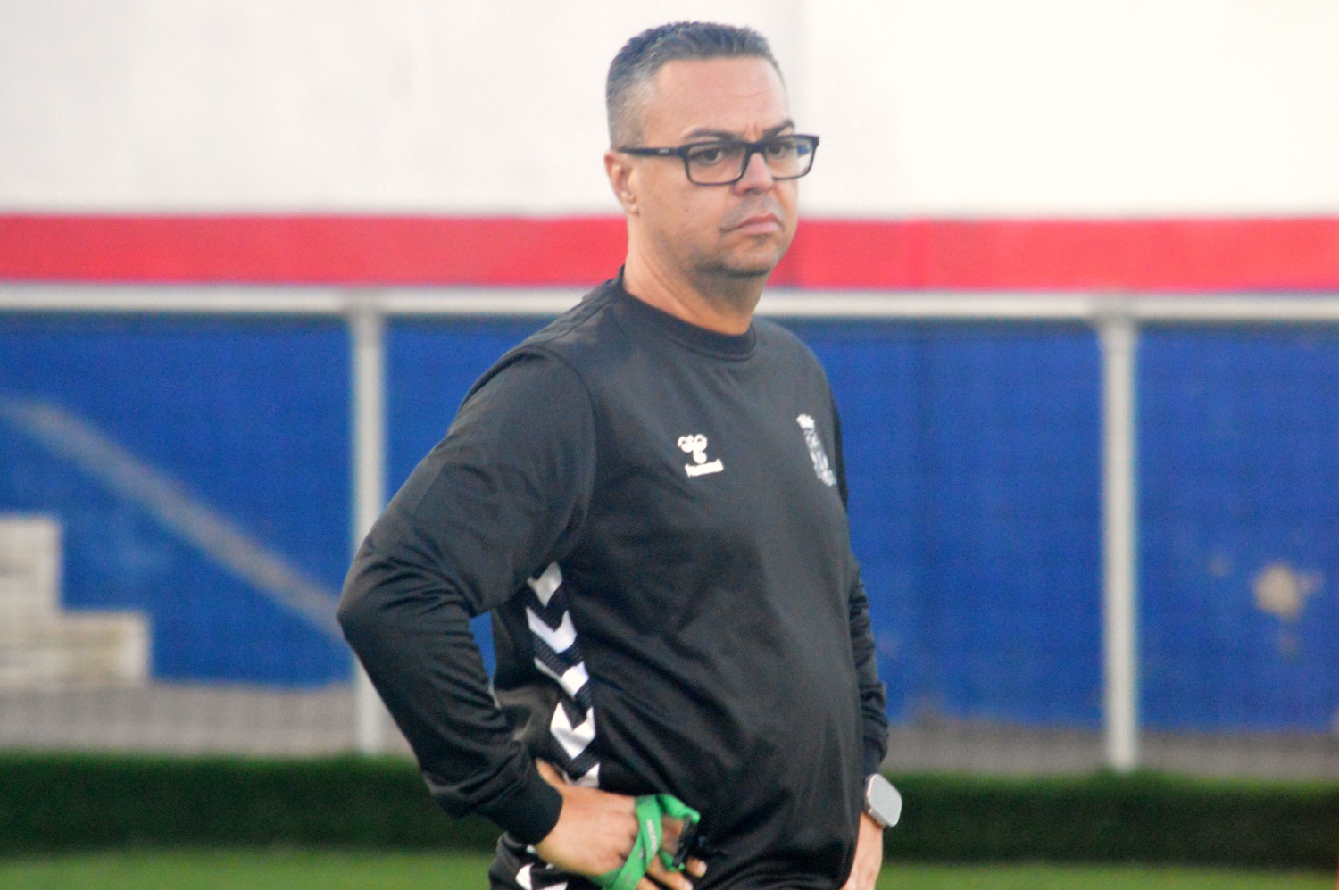 Tino Déniz, entrenador de la UD Telde, en el entrenamiento de este lunes (Foto: Juan Antonio Hernández)