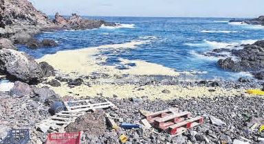 Residuos en una cala entre las playas de El Burrero y el Cabrón/LP-DLP.. Residuos en una cala entre las playas de El Burrero y el Cabrón/LP-DLP..